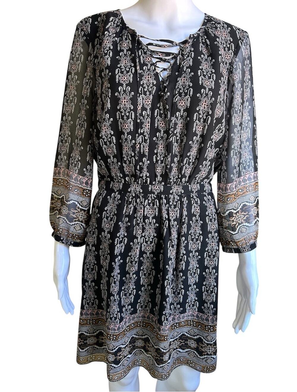 Madewell Floral Lace Up Mini Dress Womens Size 8 NWT Boho Peasant Cottagecore
